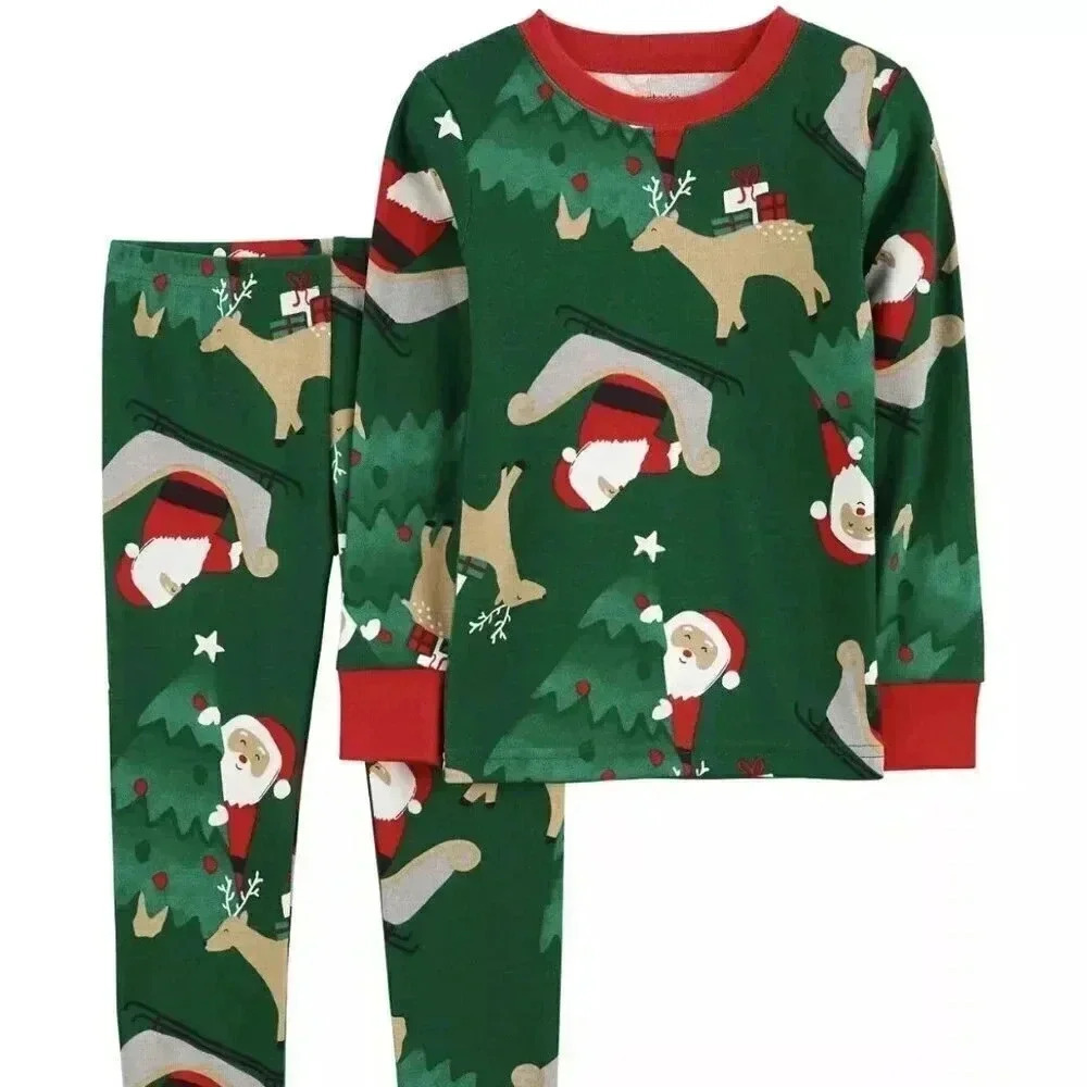Christmas 2-Piece Santa 100% Snug Fit Cotton Pajamas